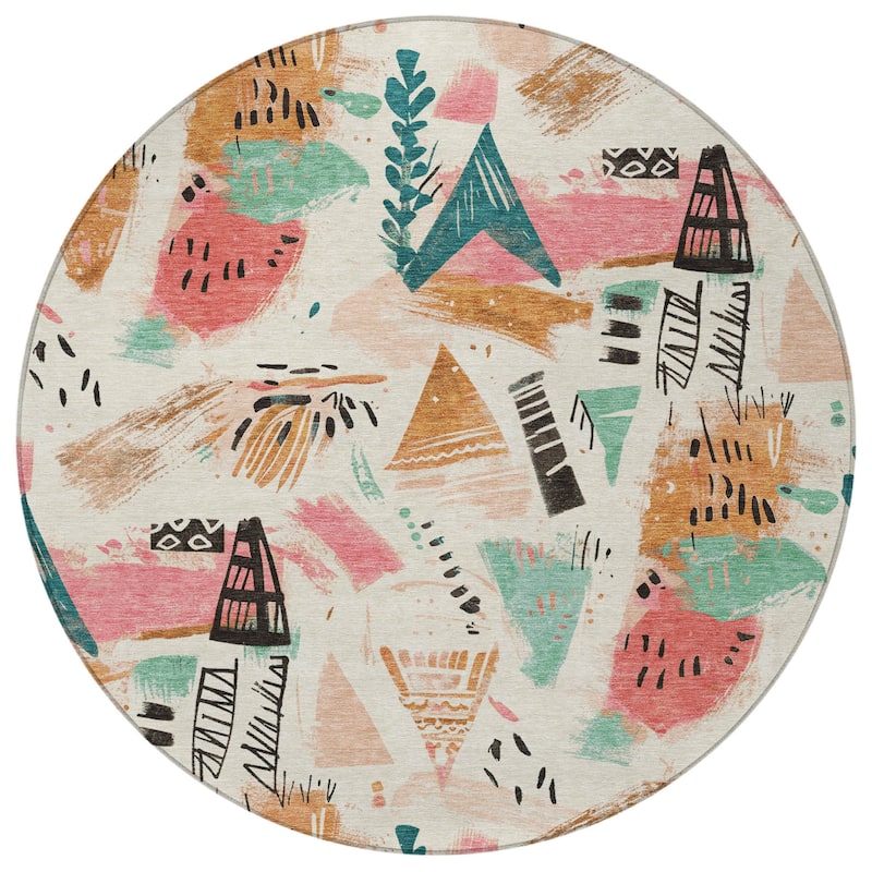 HomeRoots Abstract Transitional Rectangle Outdoor Rug