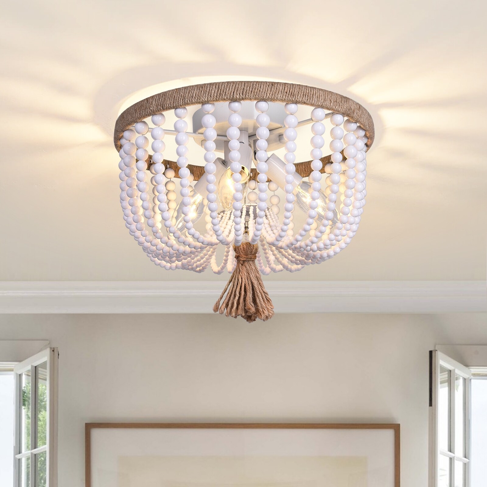 OYIPRO 3 Light 12 Bohemia Beaded Flush Mount Light Fixtures On Sale Bed Bath Beyond 35858784