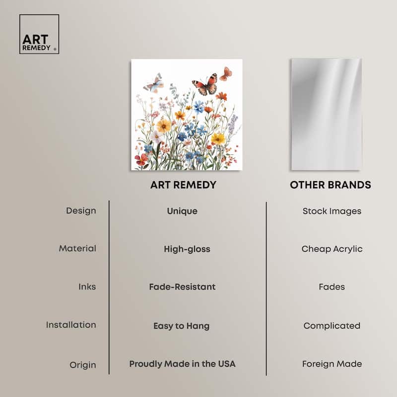 Garden of Fluttering Acrylic by Art Remedy, Ready to Hang