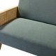 preview thumbnail 14 of 38, Criss Handcrafted Solid Wood Upholstered Loveseat with Rattan Arms