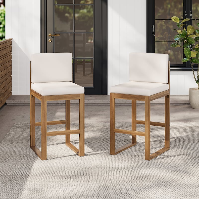 Christopher Knight Home Cole Outdoor Acacia Wood Barstool (set of 2)