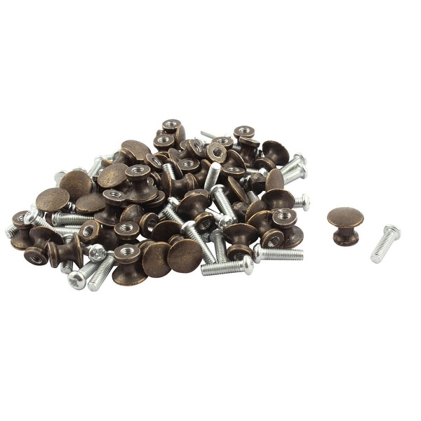 Unique Bargains Home Furniture Metal Screw Drawer Cupboard Round Pull Knob Bronze Tone 50 Pcs