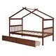 preview thumbnail 8 of 21, Twin Size Wooden House-Shaped Bed with Built-In Drawers for Creative and Organized Kids' Bedrooms