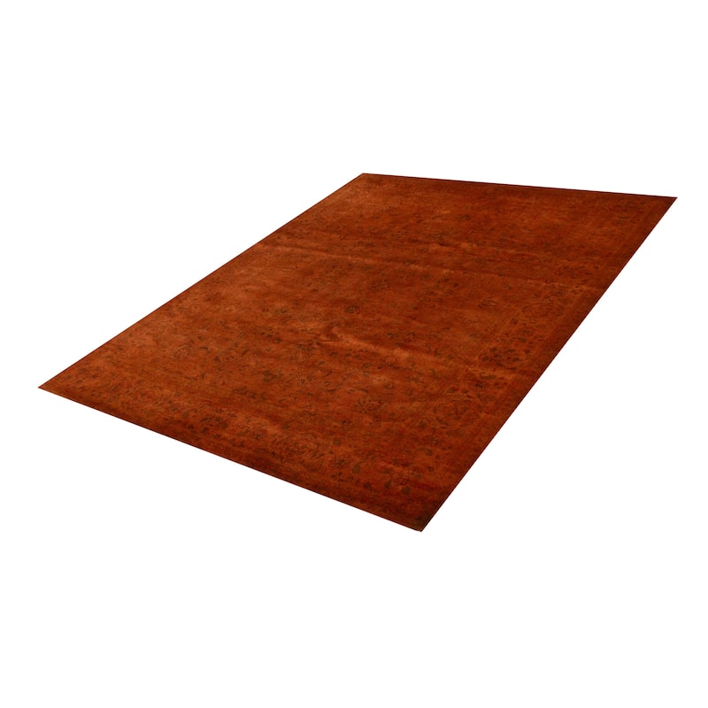 ECARPETGALLERY Hand-knotted Vibrance Brown, Burnt Orange Wool Rug - 8'4 x 11'3