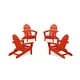 preview thumbnail 14 of 17, POLYWOOD 4-Piece Classic Folding Adirondack Conversation Set Sunset Red