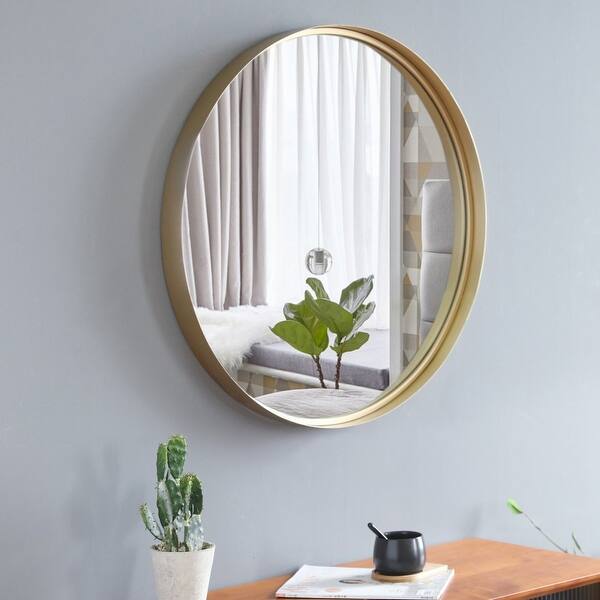 20 30 Round Art Wall Mirror Metal Frame For Entryways Washrooms Living Rooms Decor Overstock 32118906