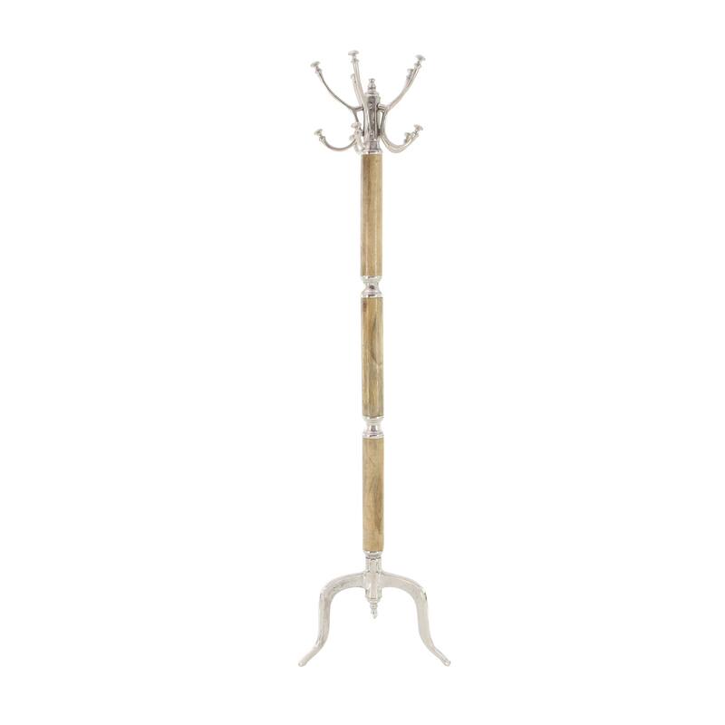 Silver or Gold Aluminum Traditional Coat Rack