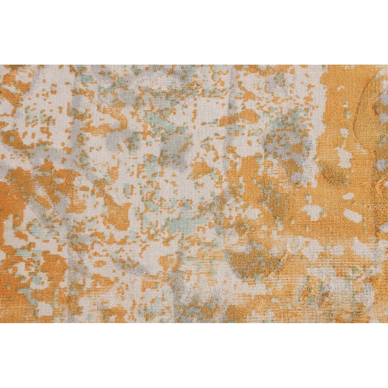 Contemporary Indian Area Rug Handmade Abstract Wool Carpet - 5'7"x 8'0"