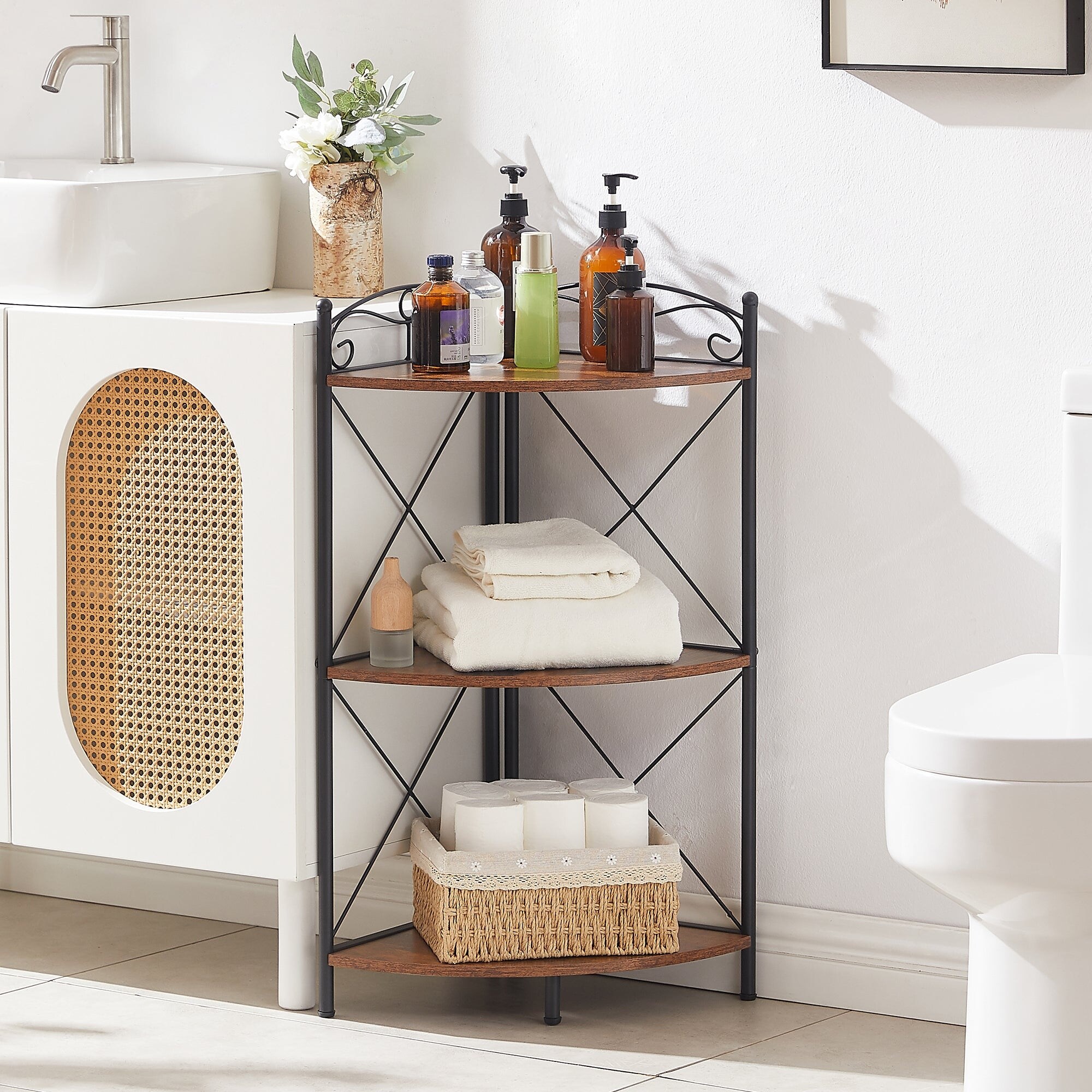 【りん】TROY CORNER SHELF Furinno Turn-N-Tube 5 Tier Corner Display Rack Multipurpose