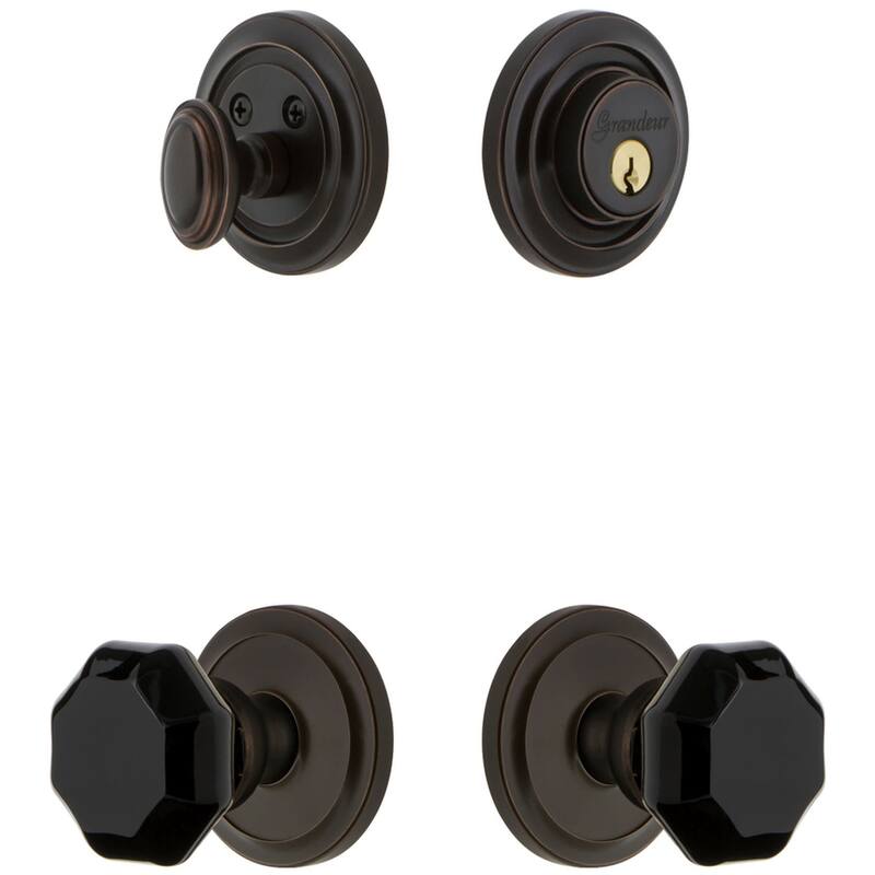 Grandeur Circulaire Solid Brass Rose Single Cylinder Keyed Entry - Timeless Bronze