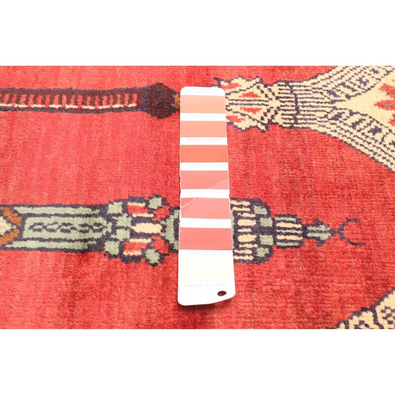 ECARPETGALLERY Hand-knotted Teimani Red Wool Rug - 3'1 x 4'3