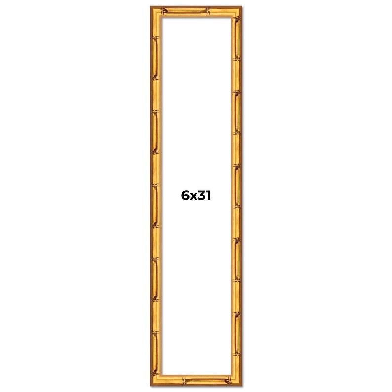6x31 Frame Gold Bamboo Picture Frame Modern Photo Frame Includes UV Acrylic Shatter Guard Front Acid Free Foam Backing Board