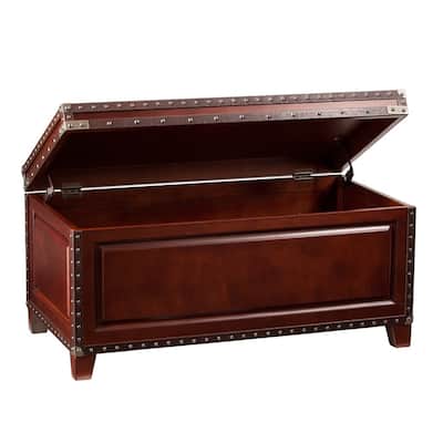 HomeRoots 40" Brown Solid Wood And Metal Rectangular Coffee Table - 39.75