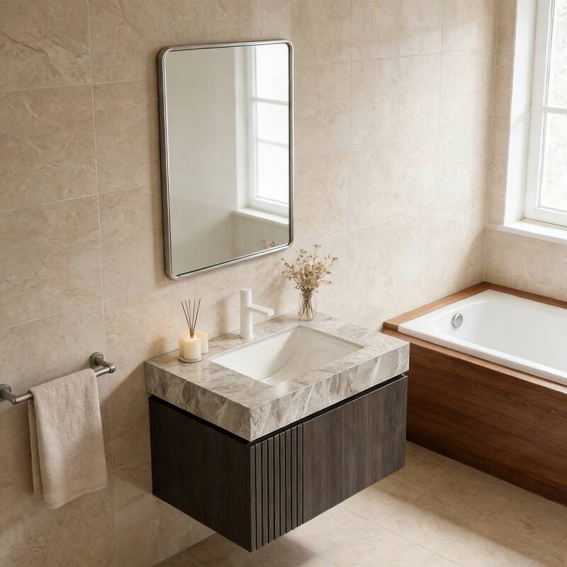 Floating Bathroom Vanity with 1 Pre-drilled Faucet Holes