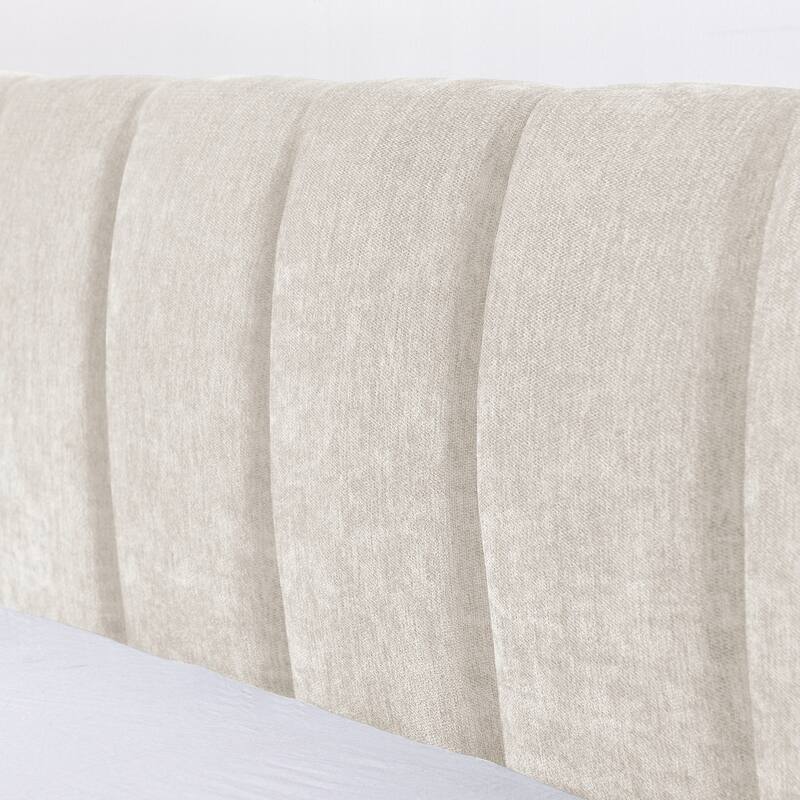 Queen Size Upholstered Bed Frame with Thick Fabric