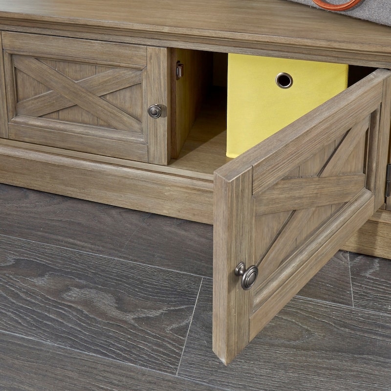 Mountain Lodge Gray Wood Hall Tree - 45" x 74" x 19"