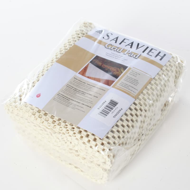 SAFAVIEH Grip Rug Pad Grip 1/8" with Open Weave Grid Pattern - Slip Resistant & Trim-to-Fit - White - 6' x 9'