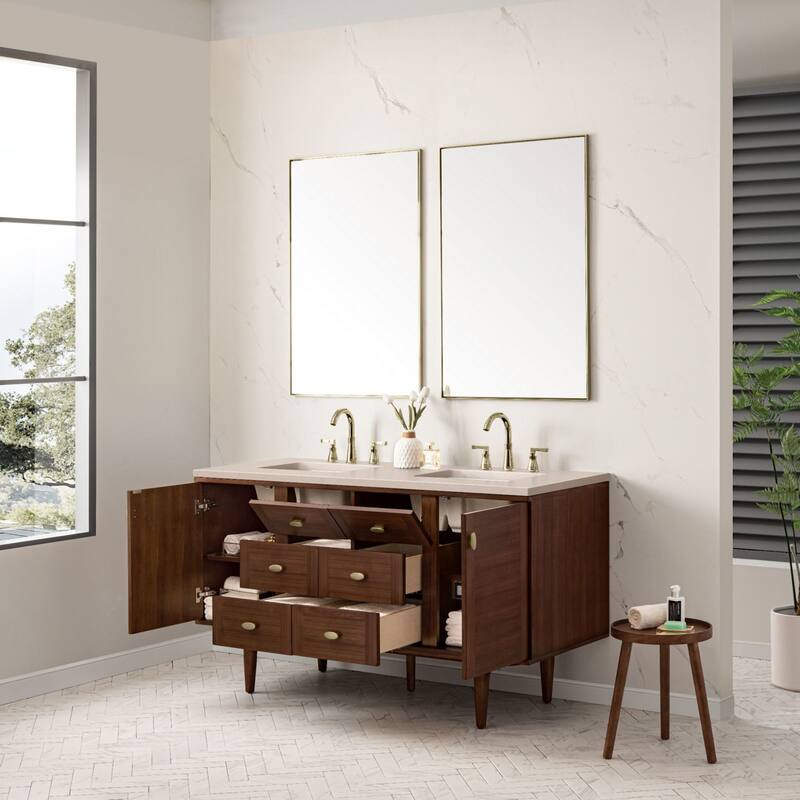 James Martin Vanities 670-V60D-3EMR Amberly 60" Free Standing or Wall