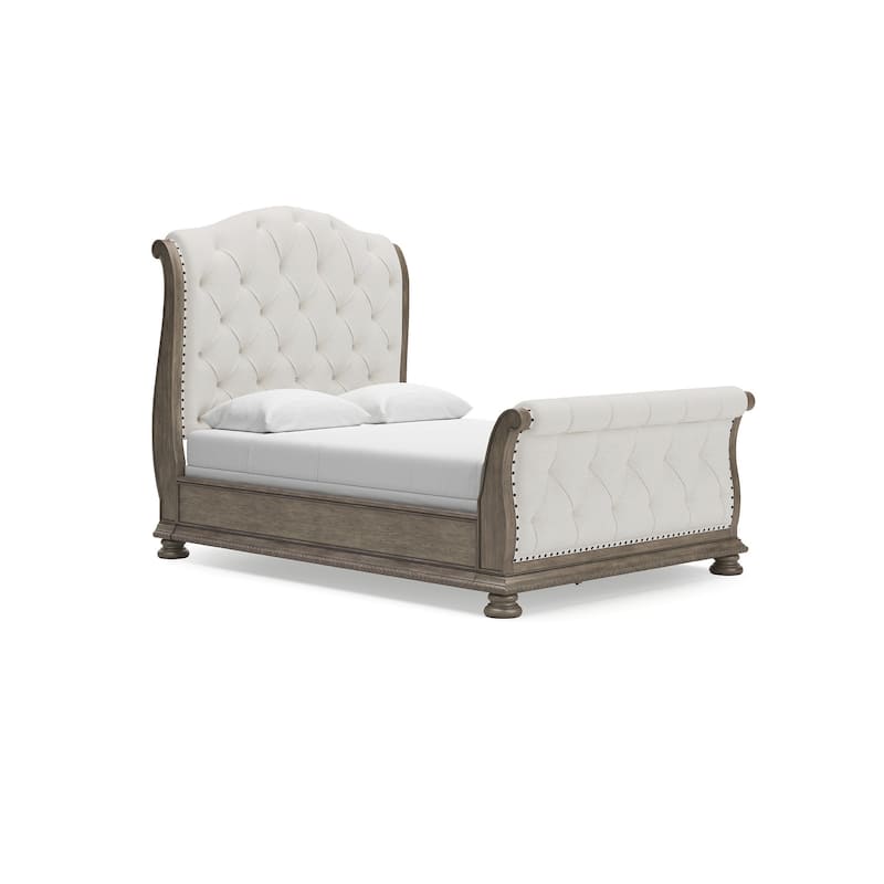 Signature Design by Ashley Ardenfield Brown/Beige Queen Upholstered Sleigh Bed