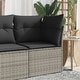 preview thumbnail 140 of 152, vidaXL Patio Sofa with Cushions Outdoor Seating Sectional Sofa Poly Rattan 24.4 x 24.4 x 27.2 in - Gray corner sofa