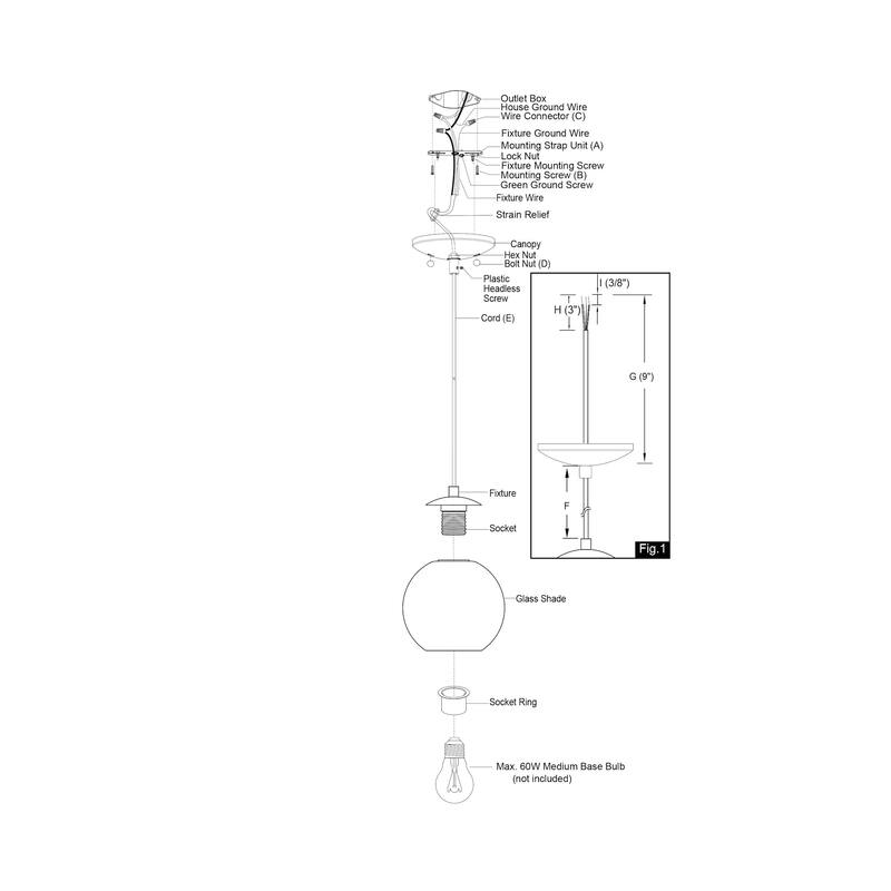 Vaxcel Lighting P0407 Milano 6" Wide Mini Pendant with Marble Glass