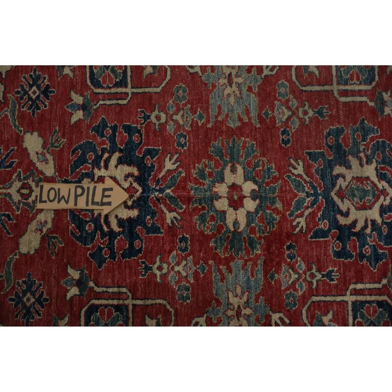 Hand Knotted Oriental 100% Wool Carpet Traditional Floral Red Kazak Area Rug - 10' 11'' X 7' 6''