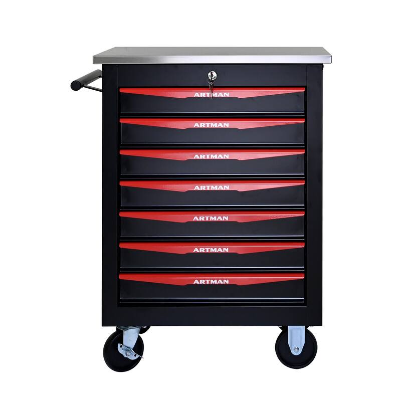 4/5/6/7 Metal Drawers Tool Cart with Wheels for Garage Workshop