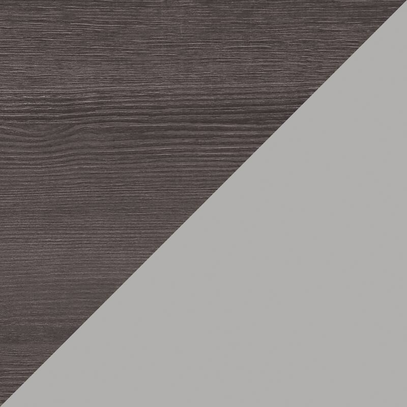 Modern T-Leg Table Desk, Arctic Silver/Weathered Charcoal