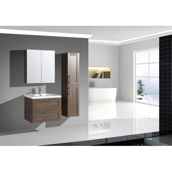 The Cosmo Elm Collection 30 Inch Floating Modern Bathroom Vanity. Opens flyout.