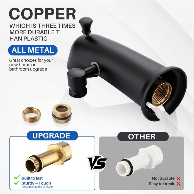 WOWOW Integrated Diverter Bathtub Spout with Handshower