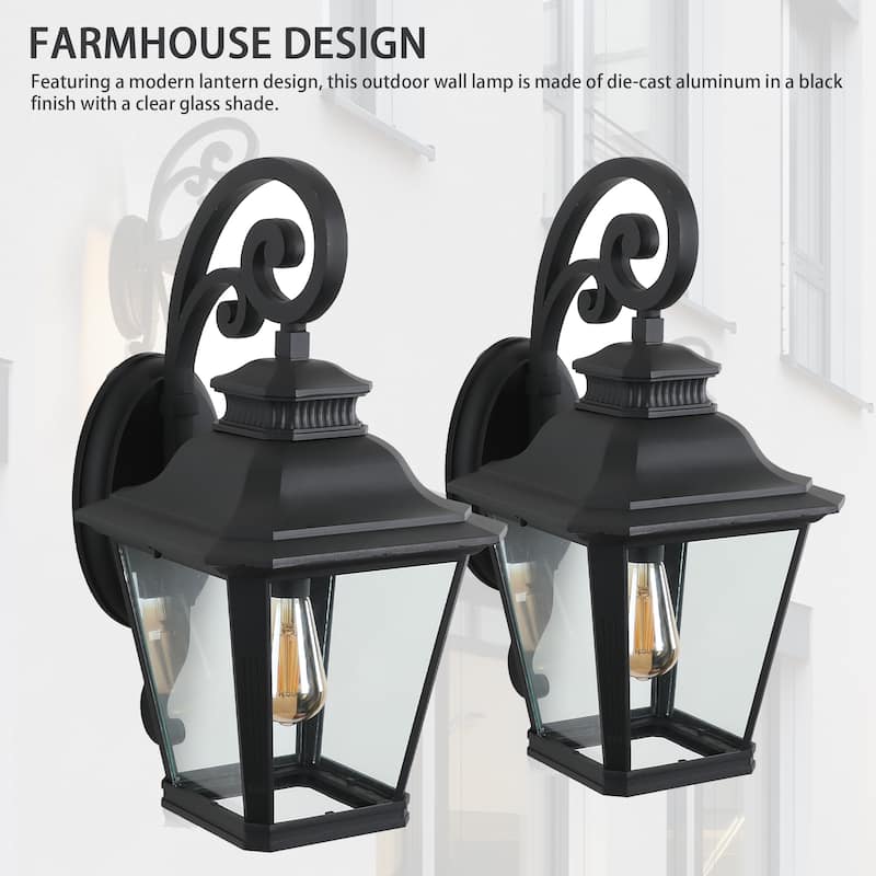 2-Pack 14" Outdoor Wall Lanterns