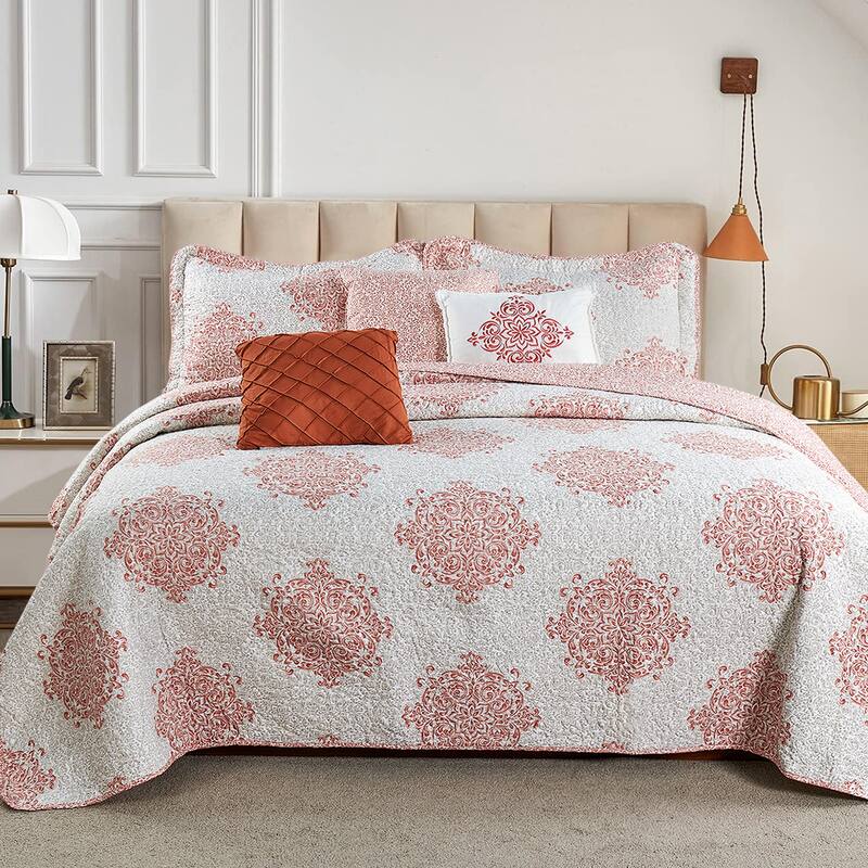 Serenta 6-piece Chelsea Printed Microfiber Quilts Coverlet Set