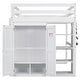 preview thumbnail 7 of 15, Wood Full Size Loft Bed with Built-in Wardrobe and Storage Shelves