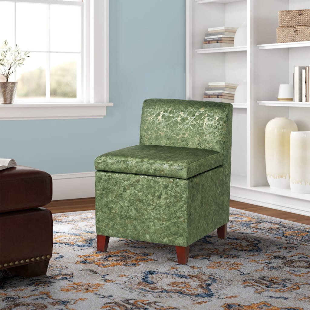 Adeco Accent Chair with Storage Living Room Chair with Removable Lid - 21.65”L x 18.11”W x 26.77”H