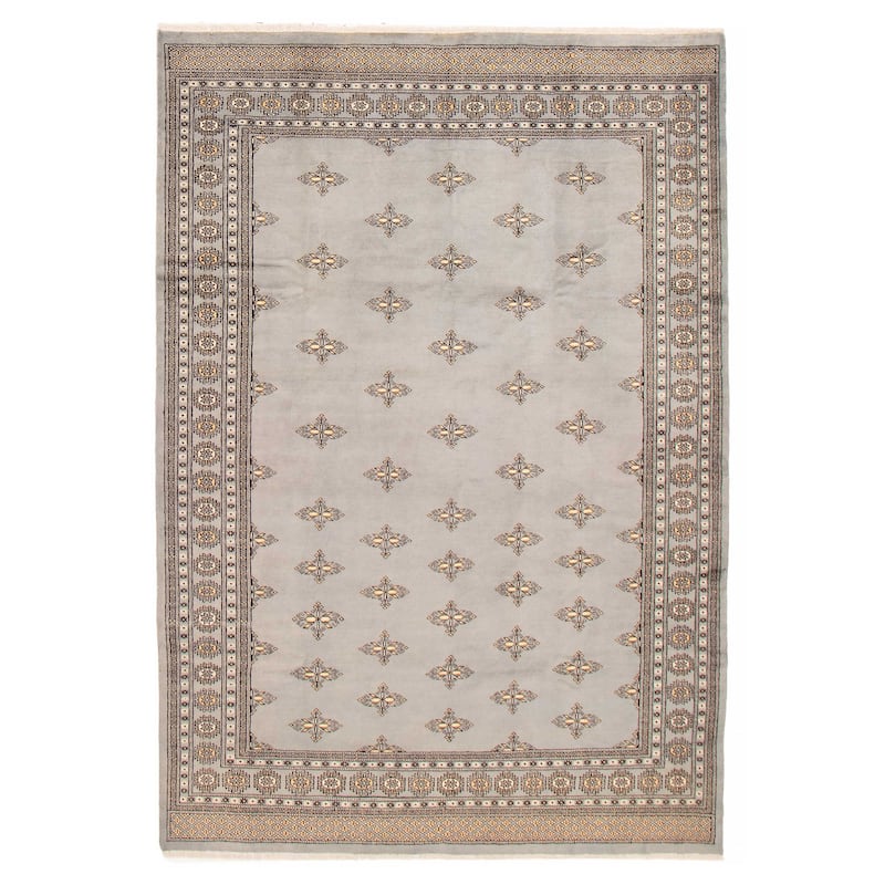 Finest Peshawar Bokhara Grey Rug 6'5" x 9'7" - 6'5 x 9'7 - Grey - 6'5 x 9'7