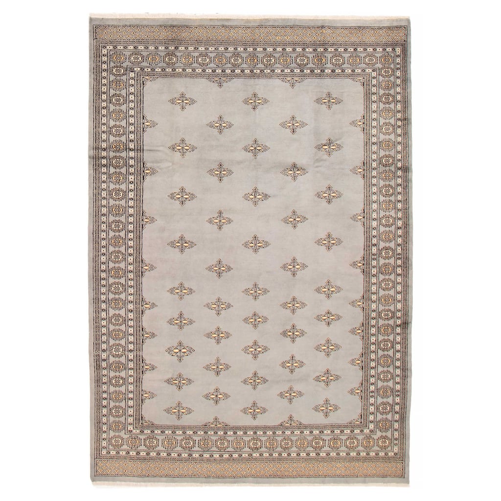 Finest Peshawar Bokhara Grey Rug 6'5" x 9'7" - 6'5 x 9'7