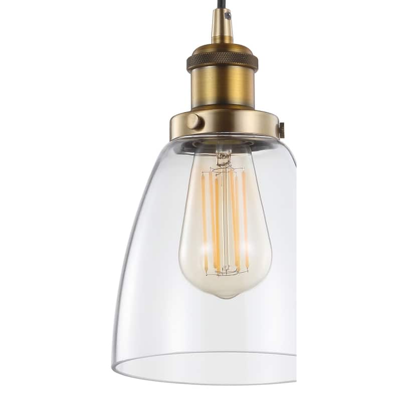Ferano 5.5" Adjustable Metal/Glass LED Pendant, Chrome by JONATHAN Y