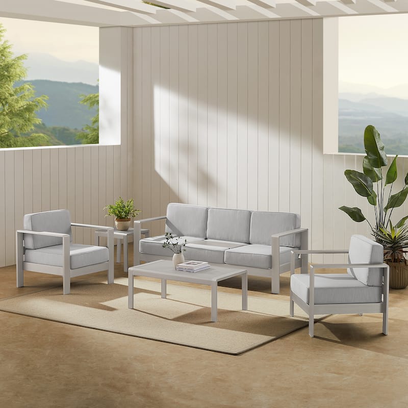 Nordwind Aluminum Outdoor 5-Piece Patio Set - Grey/Grey
