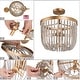 preview thumbnail 10 of 10, Cotia Boho Glam 3-light Wood Beads Semi-flush Mount Ceiling Lights Gold Chandelier - D14"*H15.5"