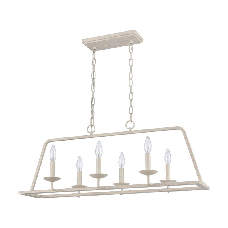 Joanie 34-inch Wide 6-Light Linear Chandelier - 34in W x 14in D x 12.75in H