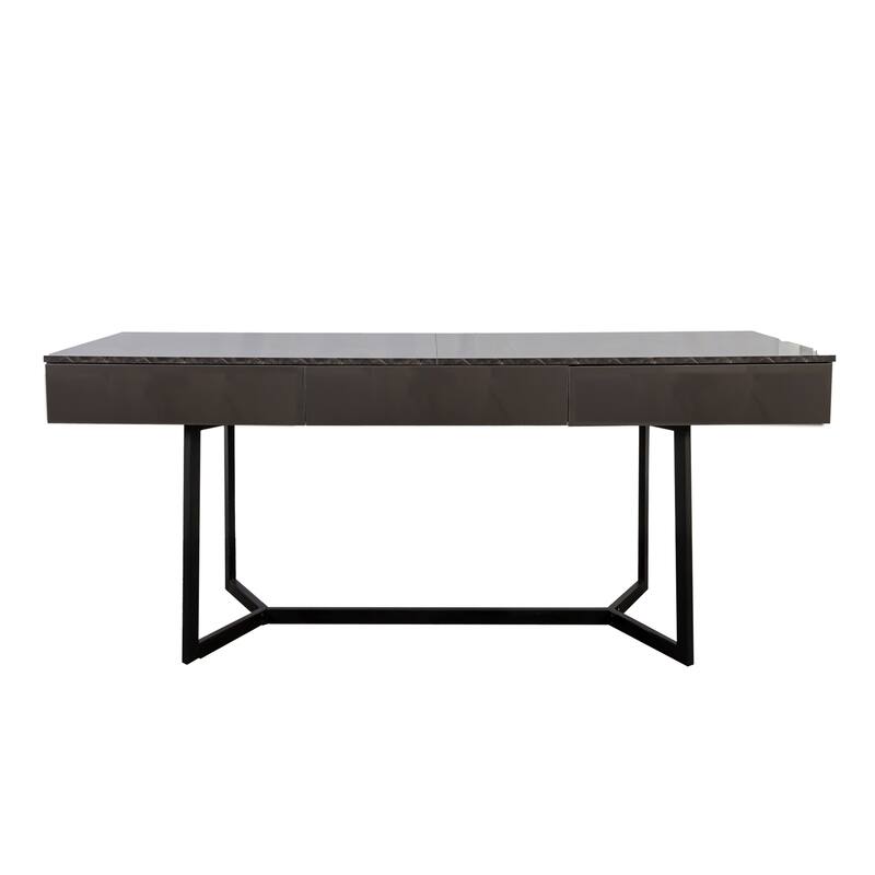 Modern Black 70.87" Computer Desk, Study & Work Desk,Y-Shaped Metal Legs