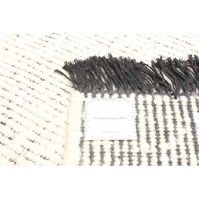 ECARPETGALLERY Braid weave Sienna Cream Wool Rug - 5'2 x 7'6