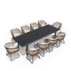 preview thumbnail 17 of 22, 7/9/11-Piece Outdoor Patio Dining Set Aluminum Rectangular Dining Table with Umbrella Hole and PE Rattan Chairs - See Picture Beige - Set of 11