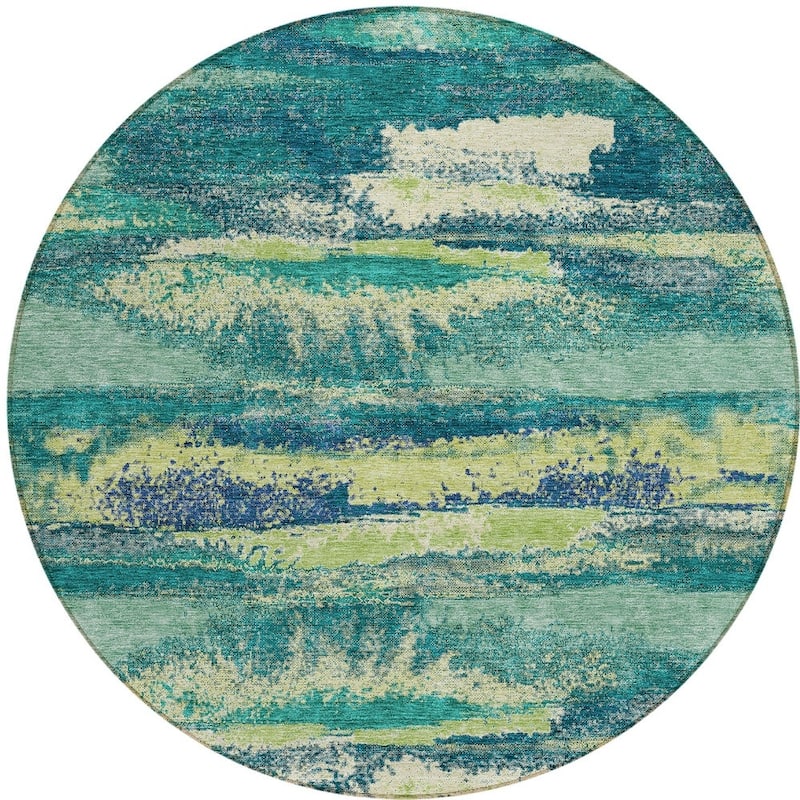 HomeRoots Abstract Transitional Rectangle Outdoor Rug