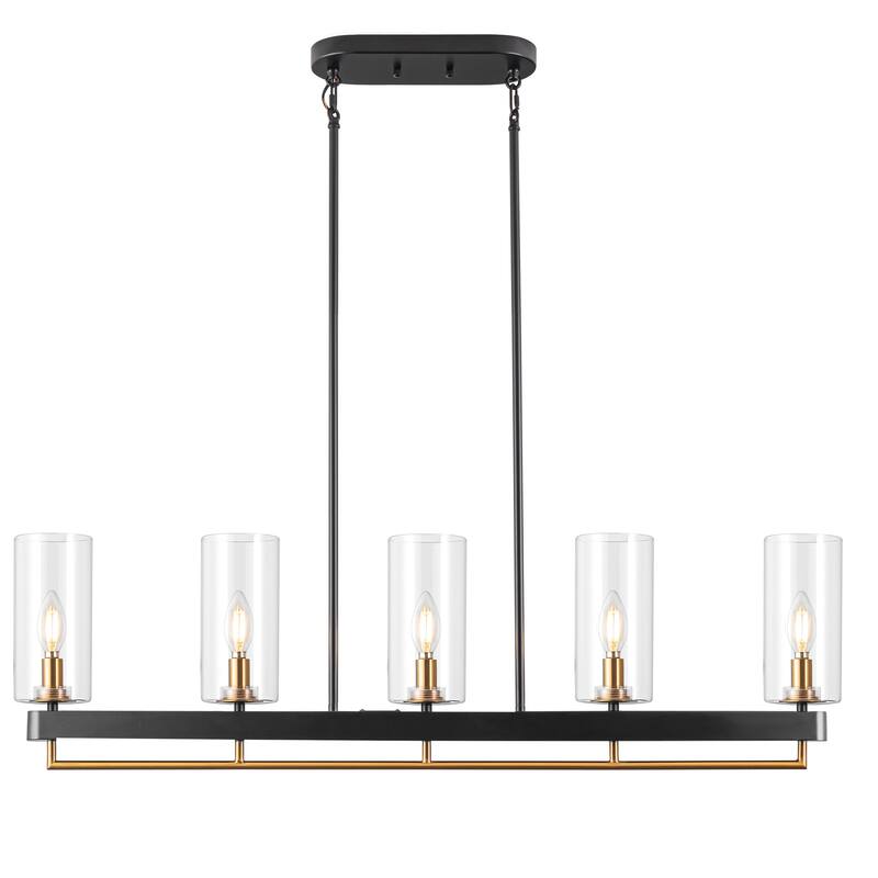 Black Gold Kitchen Pendant Lighting Linear Chandeliers For Dining Room
