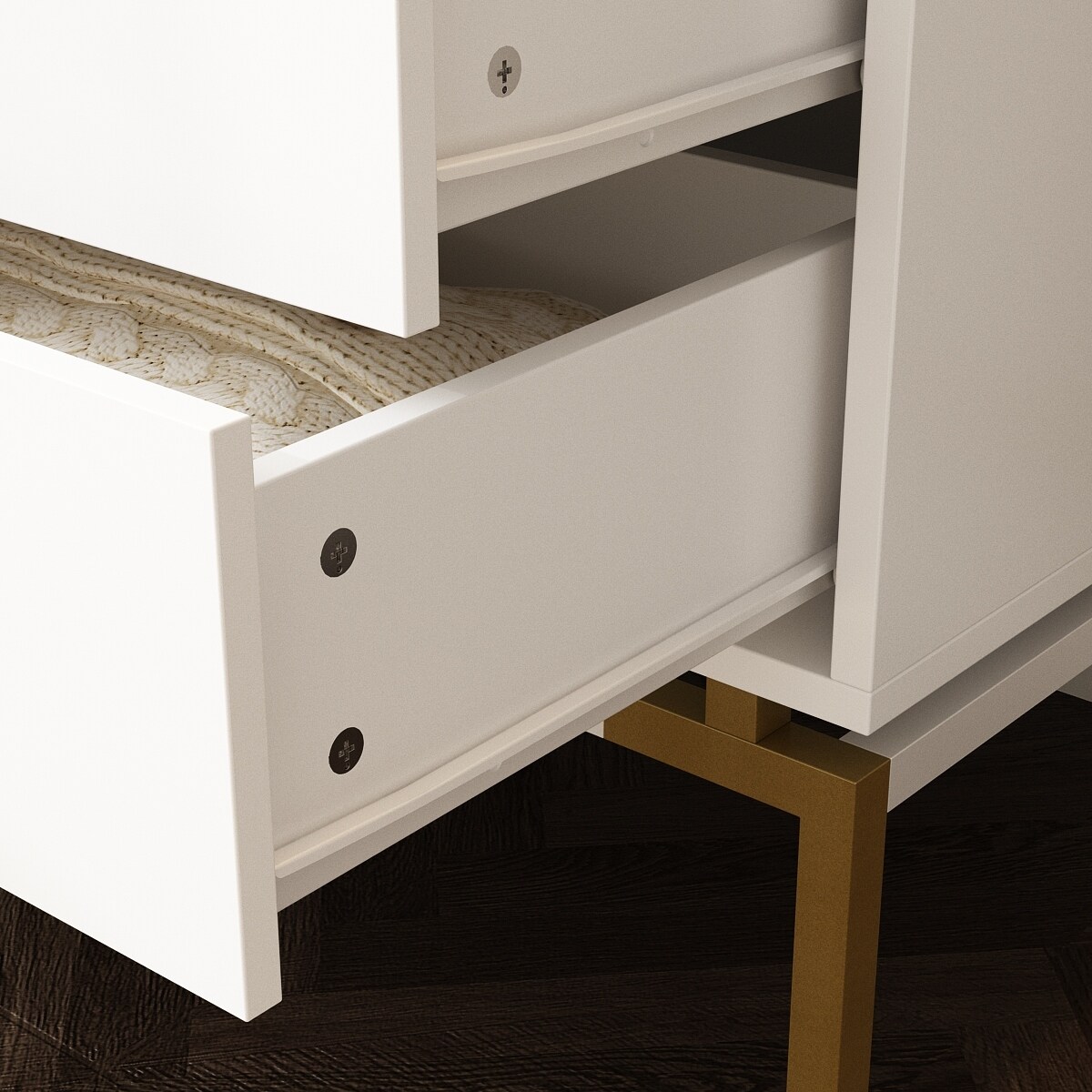 White and Gold Bedroom Dresser - Elegant 8-Drawer Storage Unit Chest - Bed  Bath & Beyond - 39863797