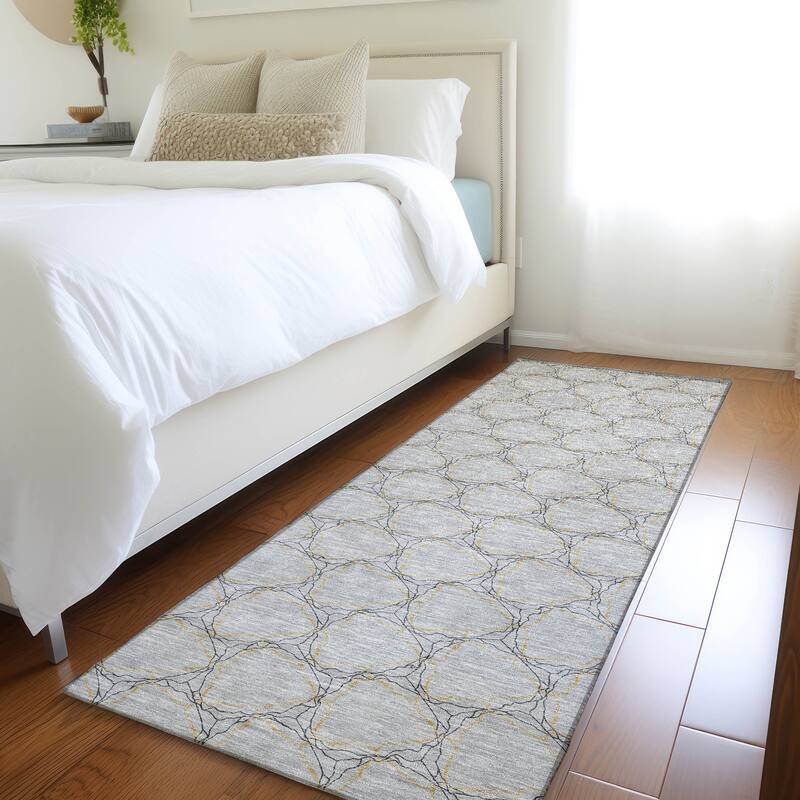Premium Washable Super Soft Modern Geo Mayfield Rug - Gray - 2'3" x 7'6"