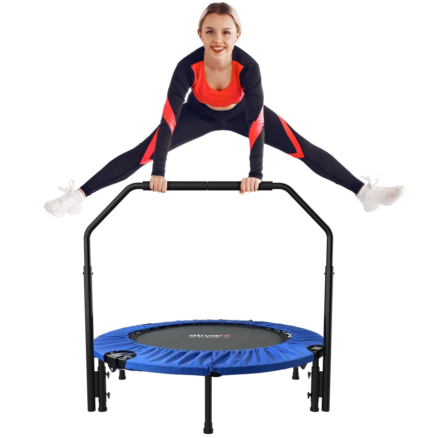 Trampoline with 2025 handles for adults