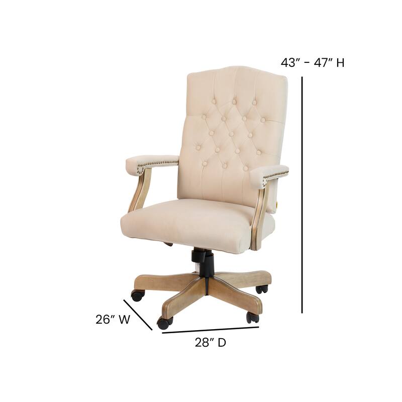 Upholstered Brown Swiveling Executive Office Armchair