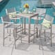 Option Grey + Silver Tempered Glass Top Bar Table